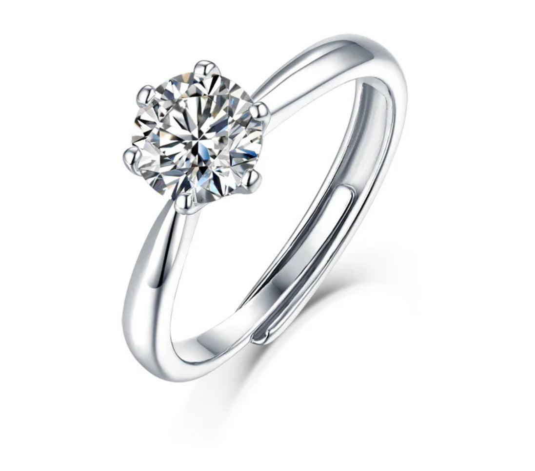 Moissanite Adjustable Ring