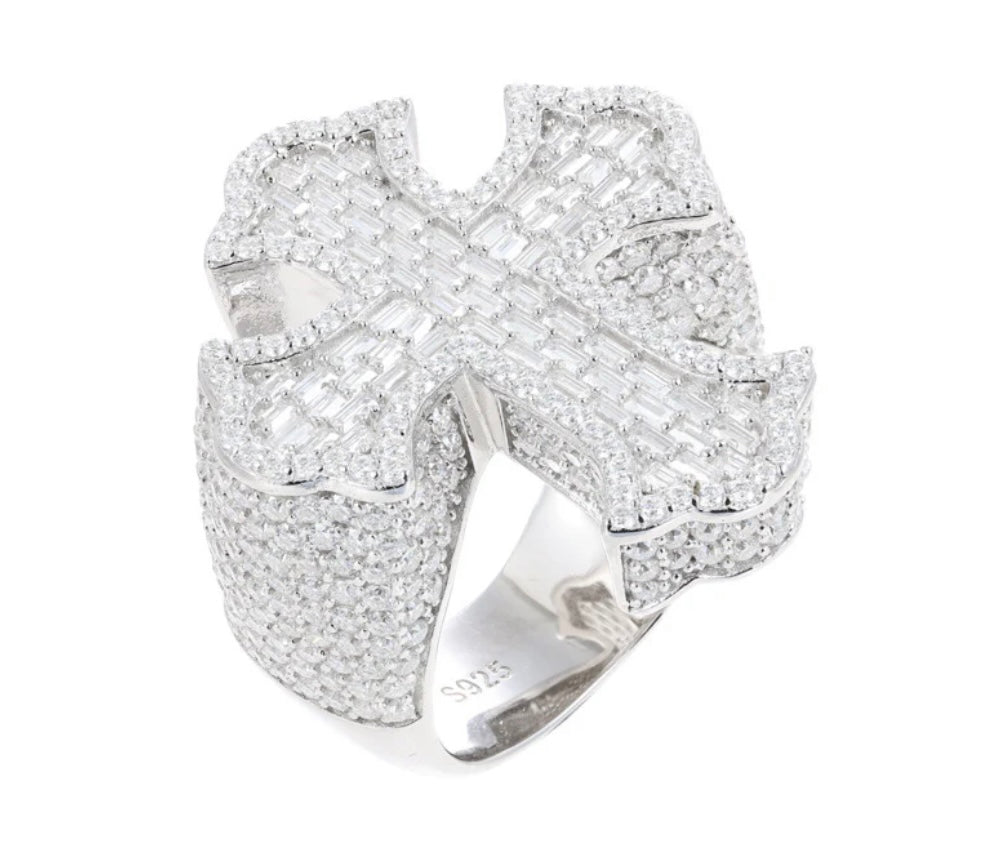 Moissanite Cross Ring