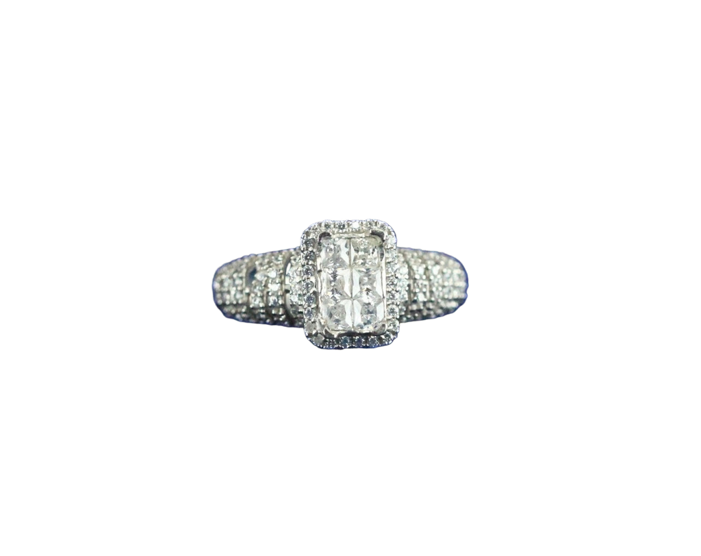 Square Halo Diamond Ring