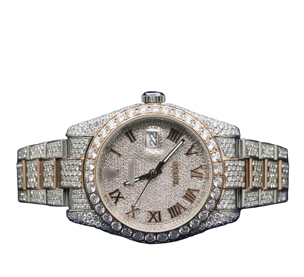 14K/18K Moissanite Rolex Inspire Frosted Rose Monarch