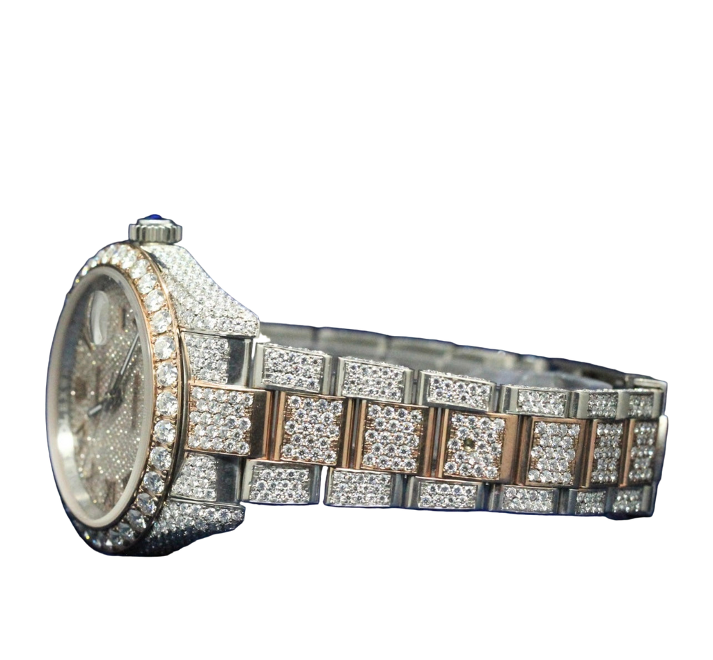 14K/18K Moissanite Rolex Inspire Frosted Rose Monarch