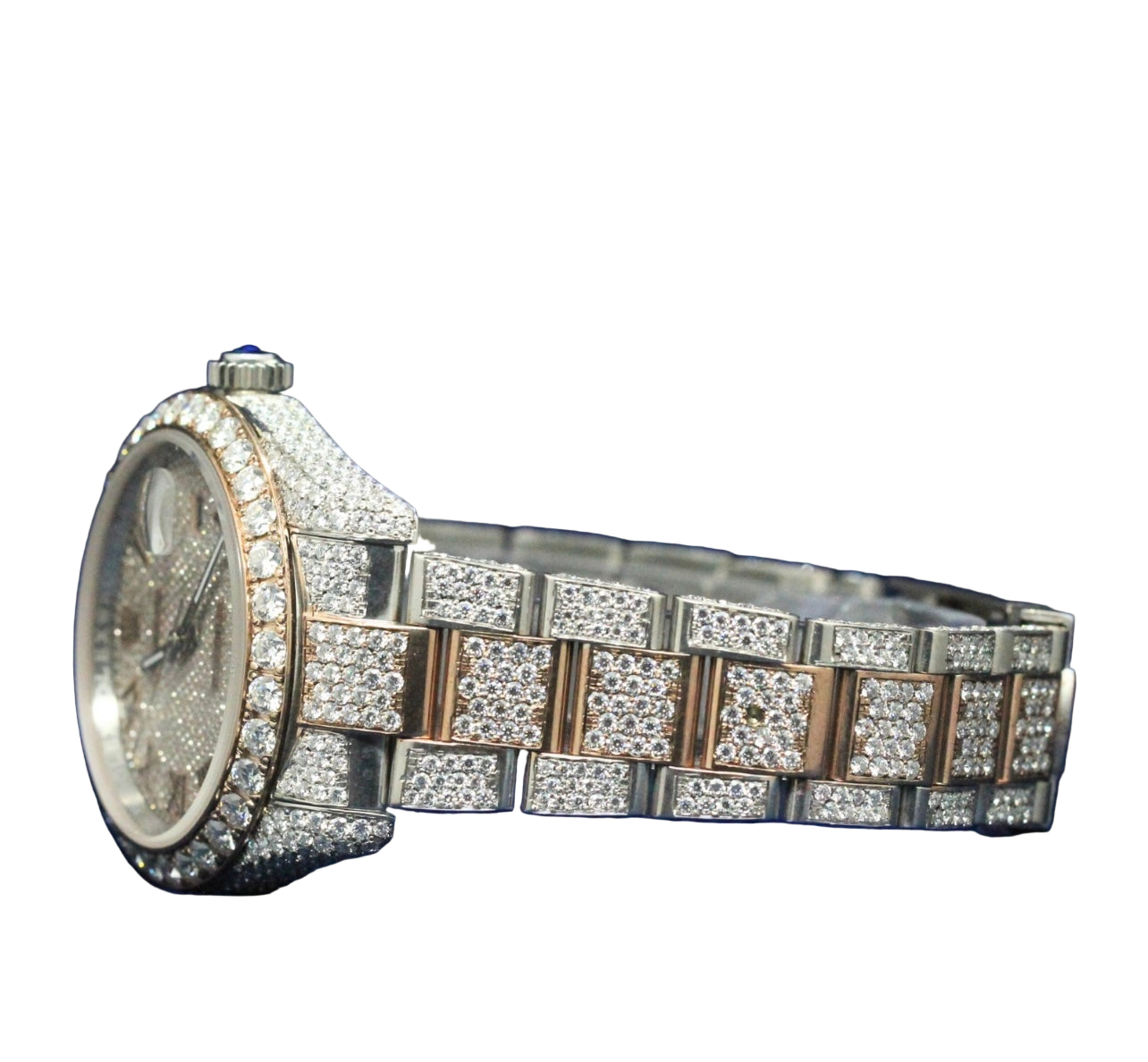 14K/18K Moissanite Rolex Inspire Frosted Rose Monarch