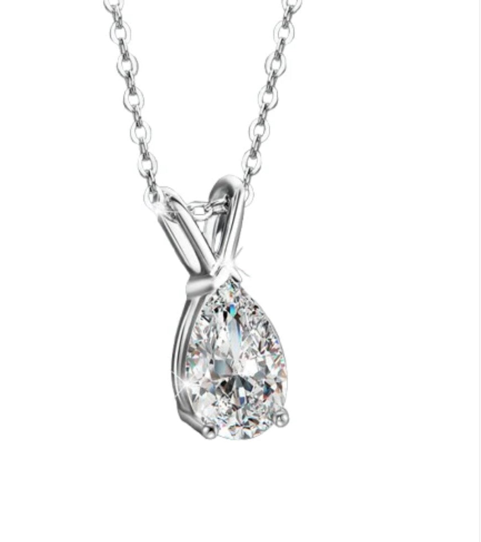 Moissanite Pear Cut Necklace