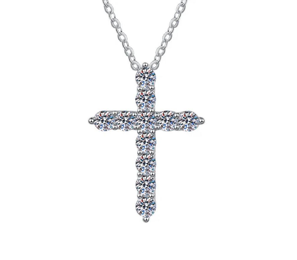 Moissanite Cross Necklace