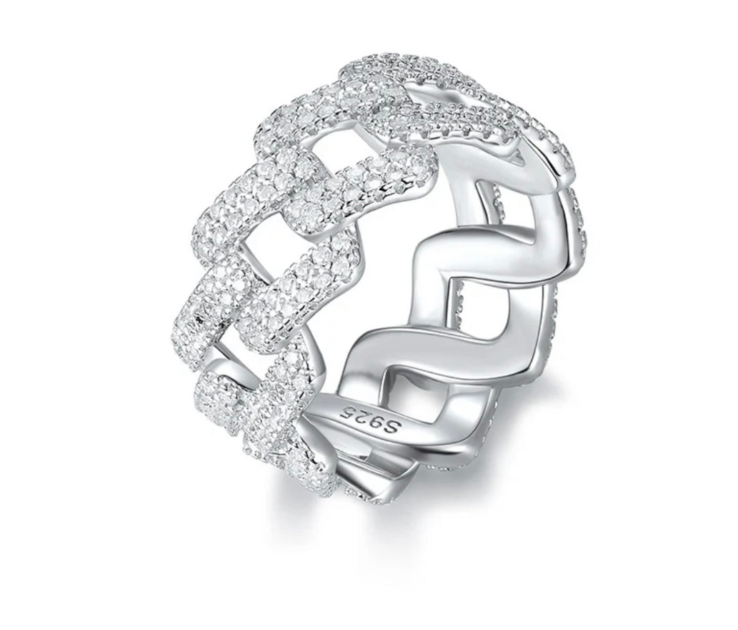 Moissanite Cuban Ring