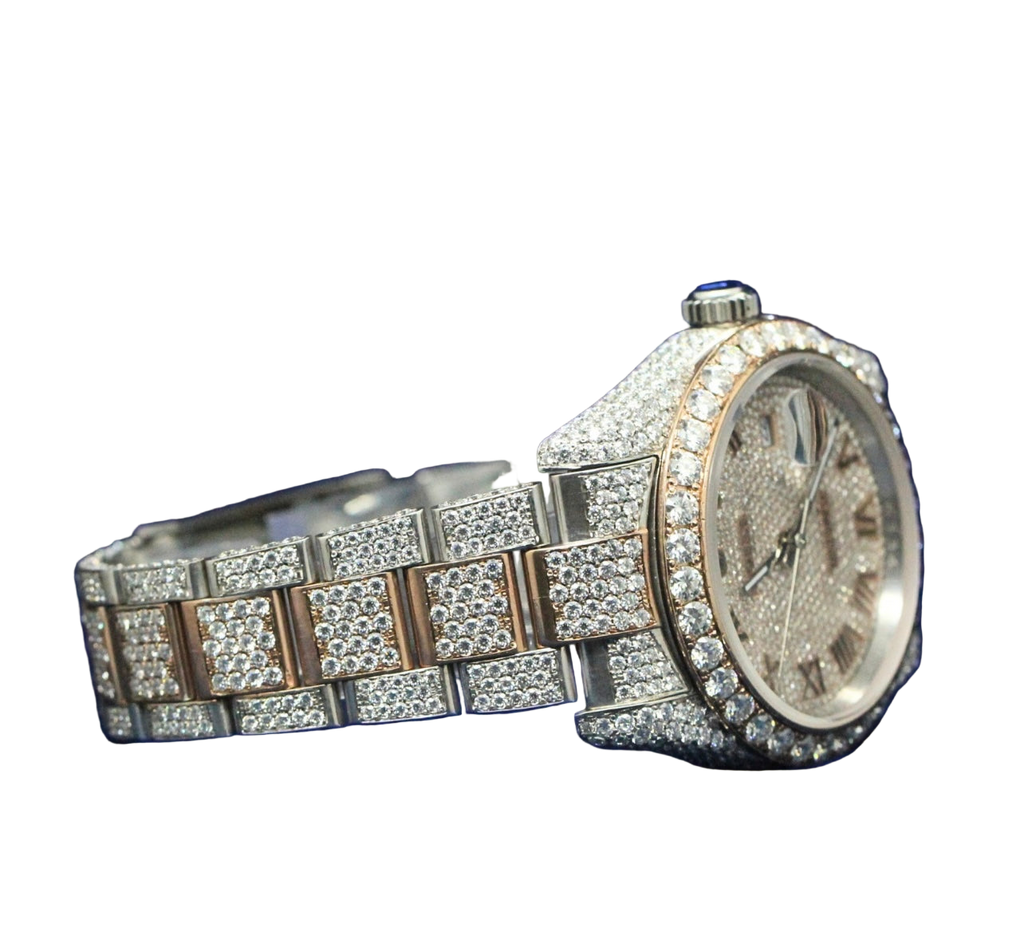 14K/18K Moissanite Rolex Inspire Frosted Rose Monarch