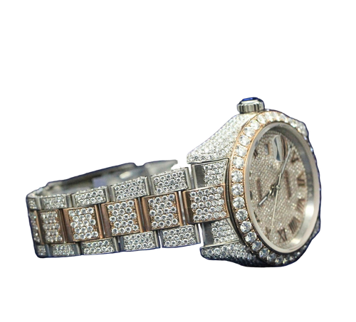 14K/18K Moissanite Rolex Inspire Frosted Rose Monarch